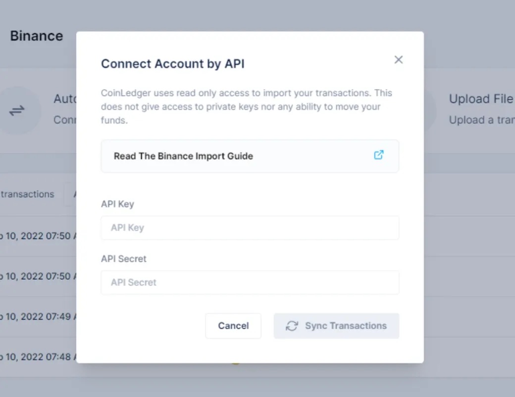Connecting your CoinLedger account