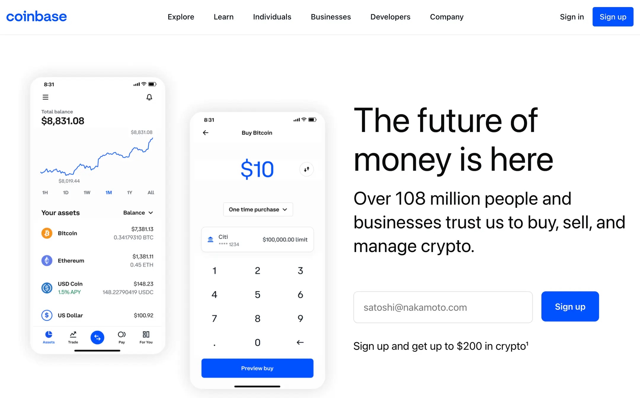 Coinbase signup