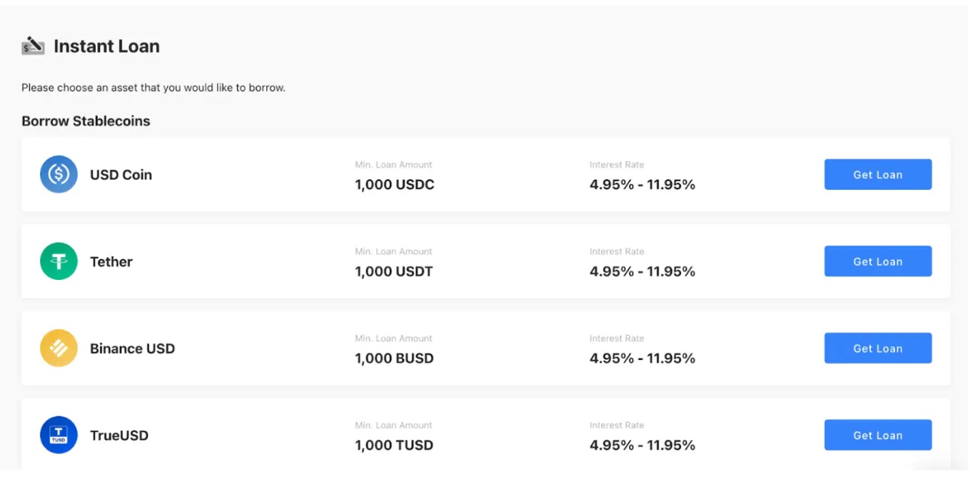 Getting an instant loan on CoinLoan