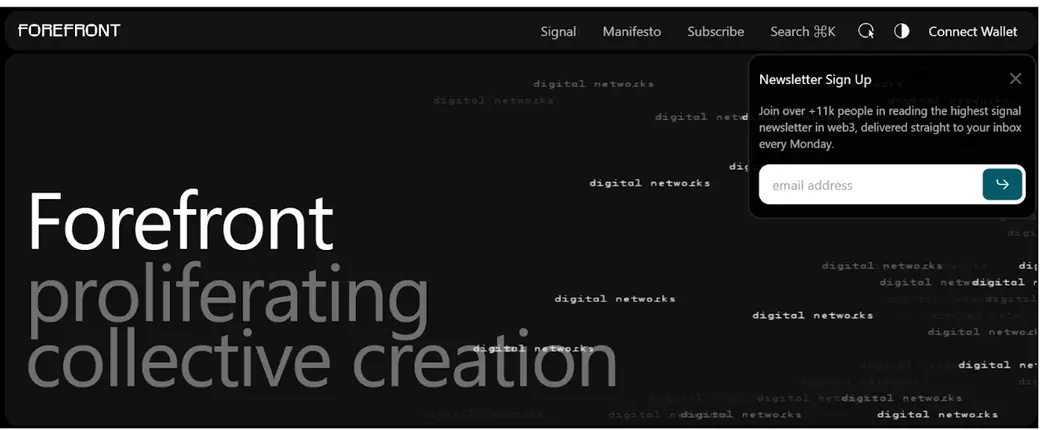 Forefront NFT newsletter