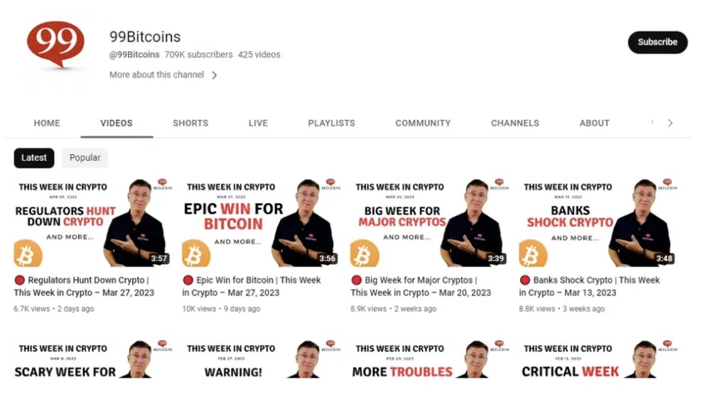 99Bitcoins YouTube Channel