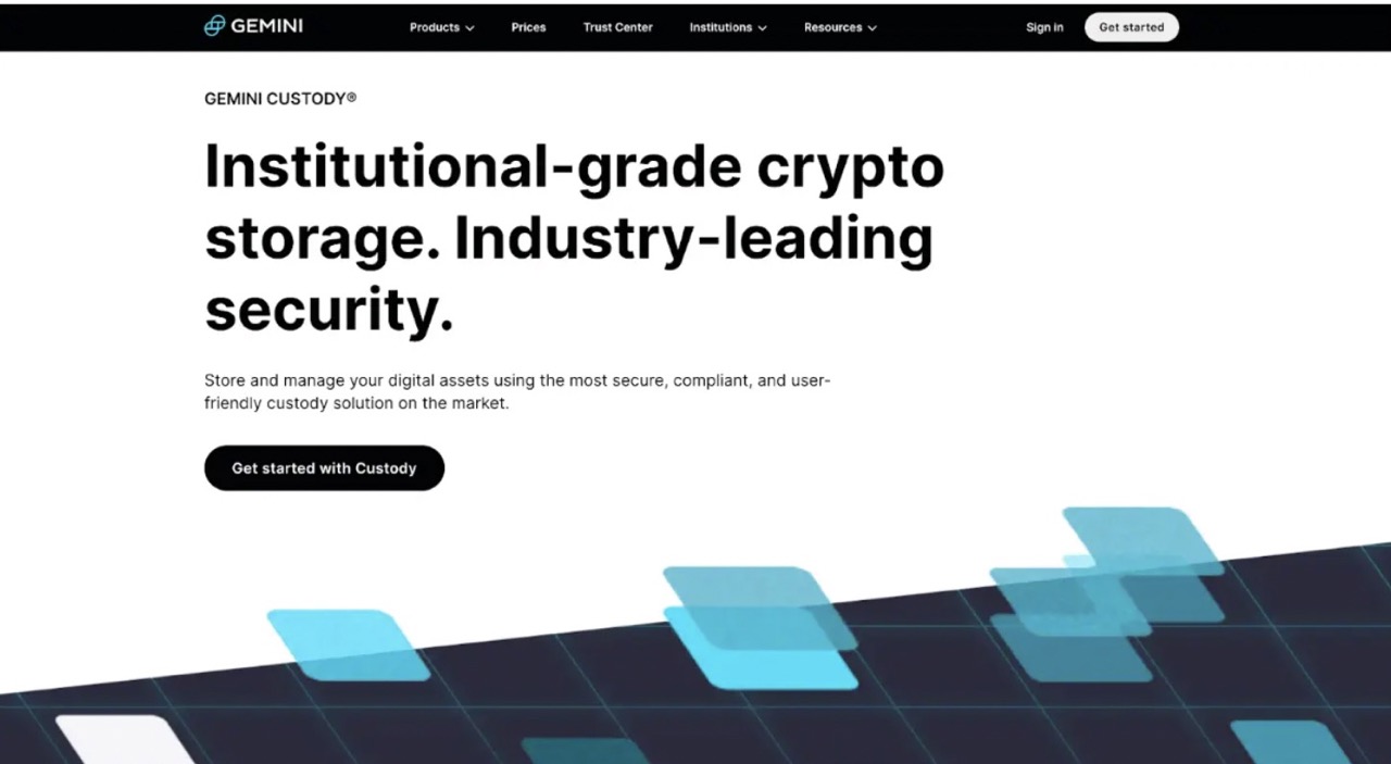 Gemini crypto custody website