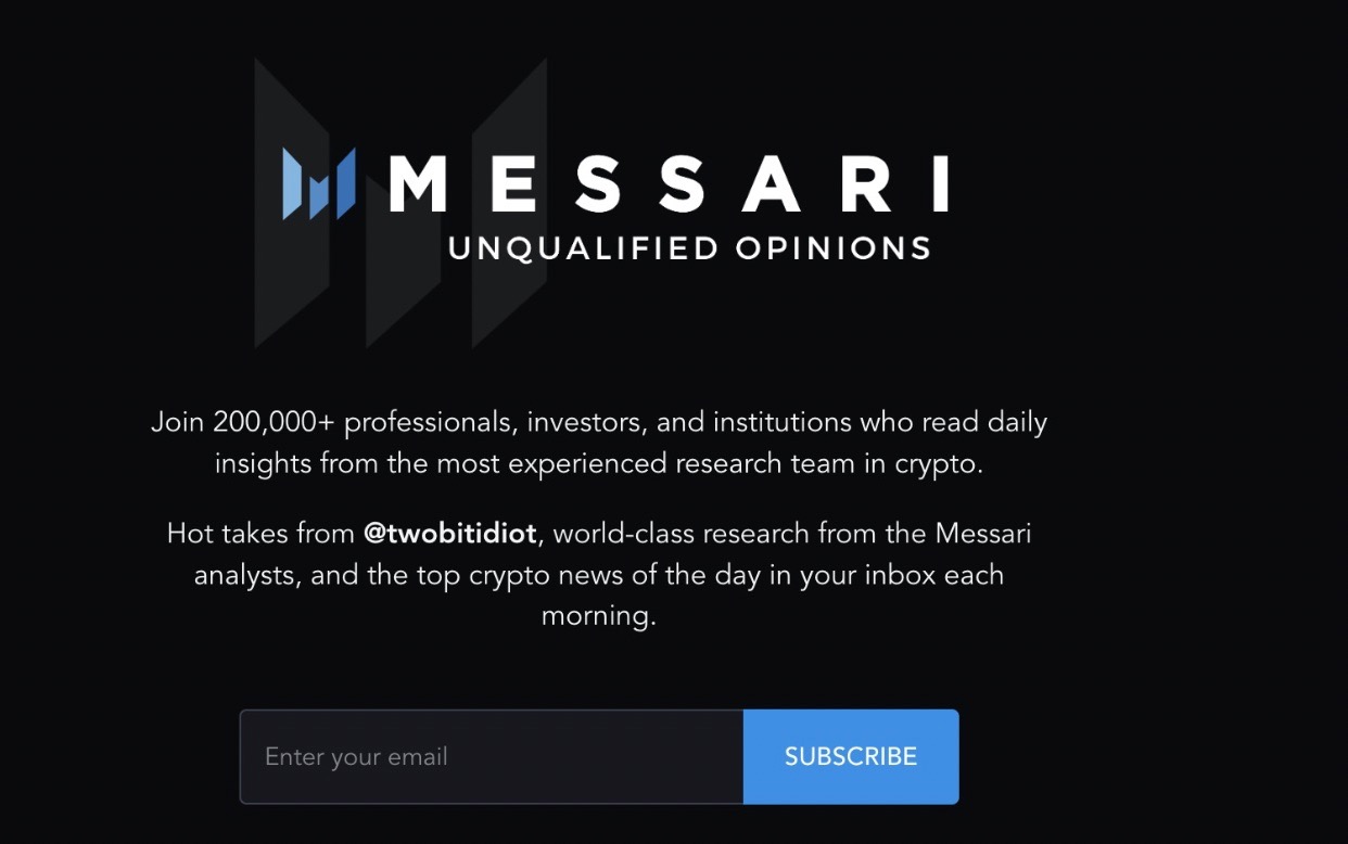 Crypto newsletter Messari