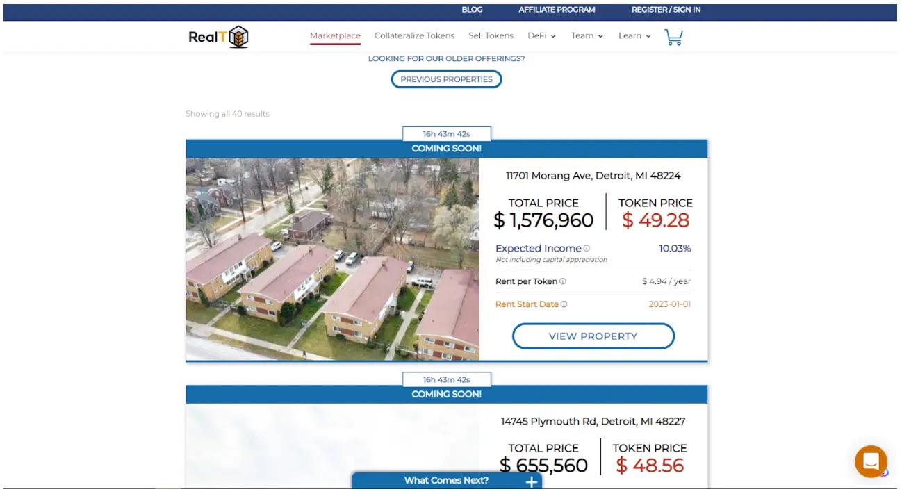 RealT tokenized real estate investing