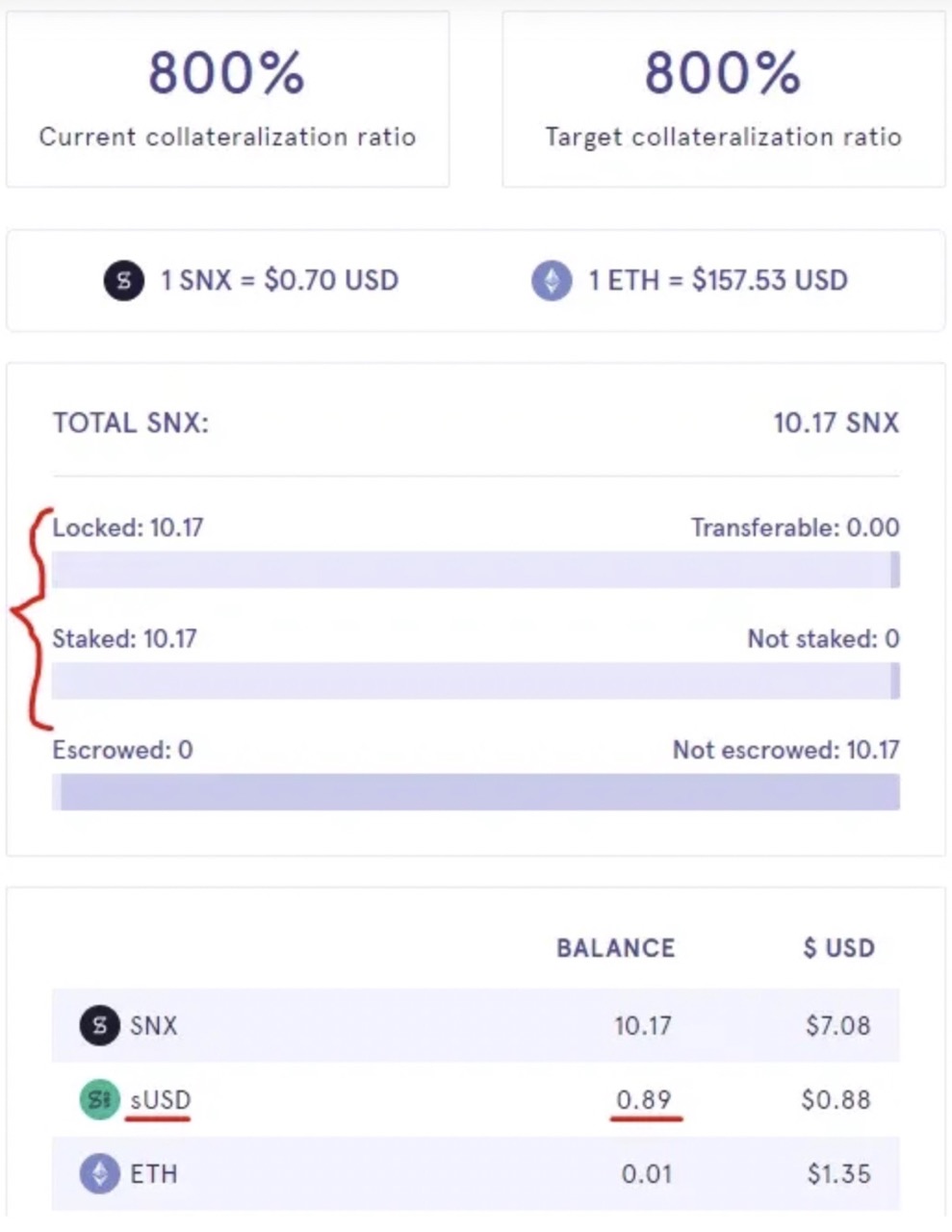 Mintr wallet information screenshot