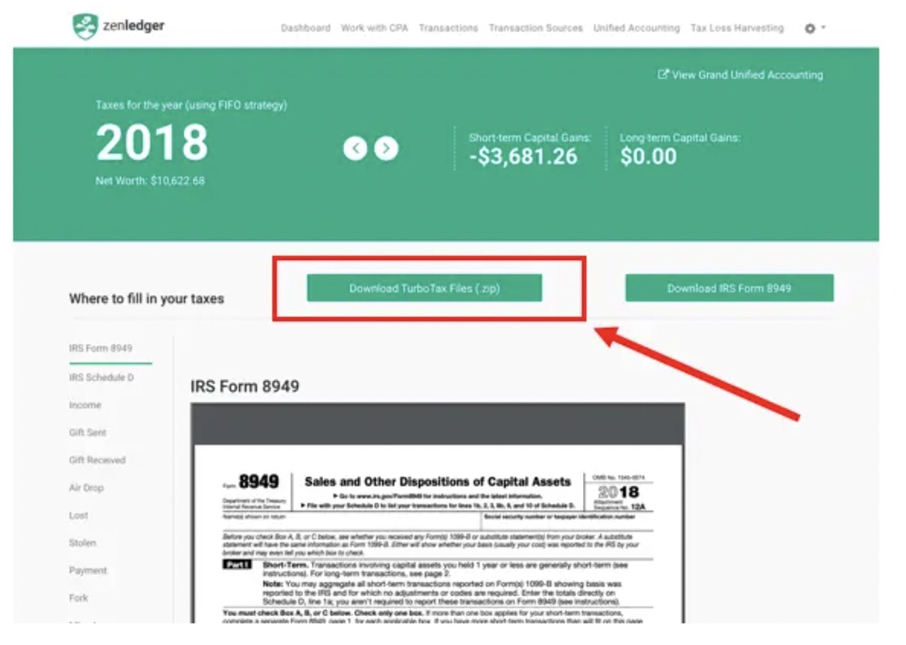 Tax loss harvesting on ZenLedger