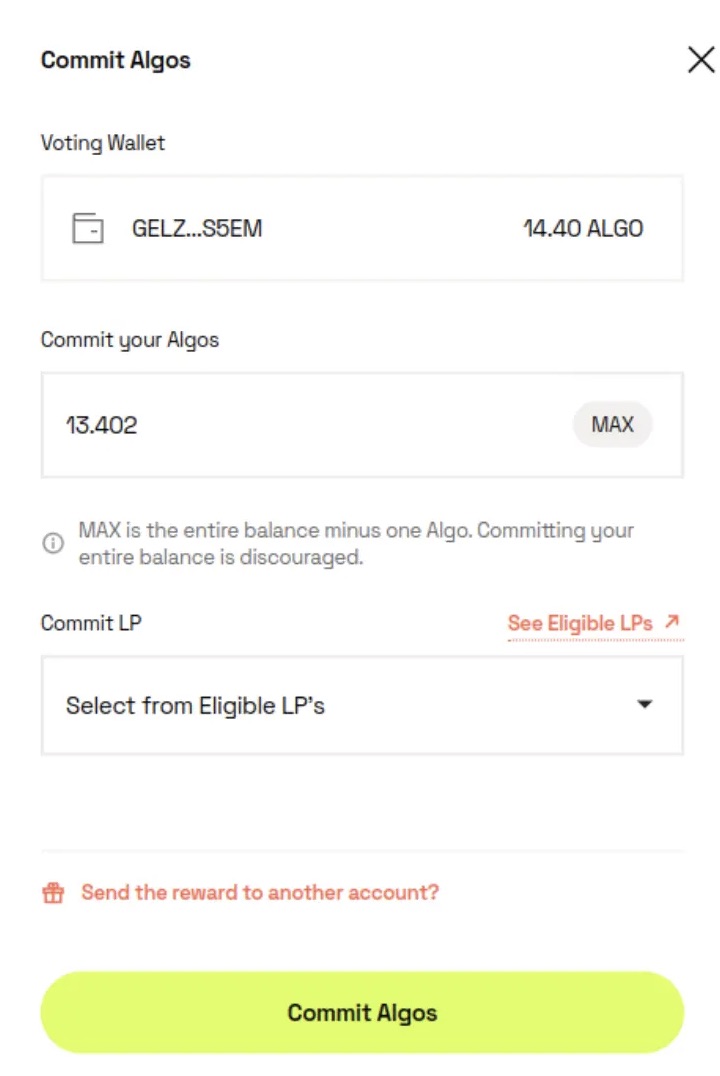 Algorand staking governance