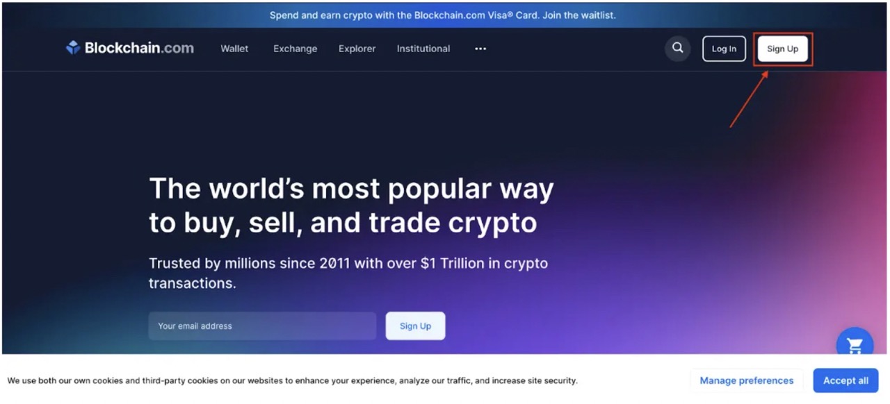 Blockchain.com signup