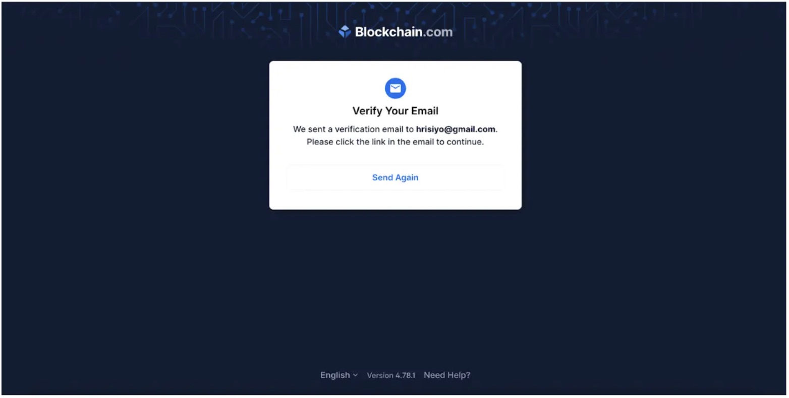Blockchain.com verify email