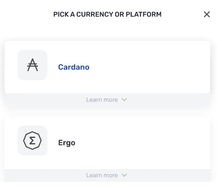 Yoroi wallet choose currency