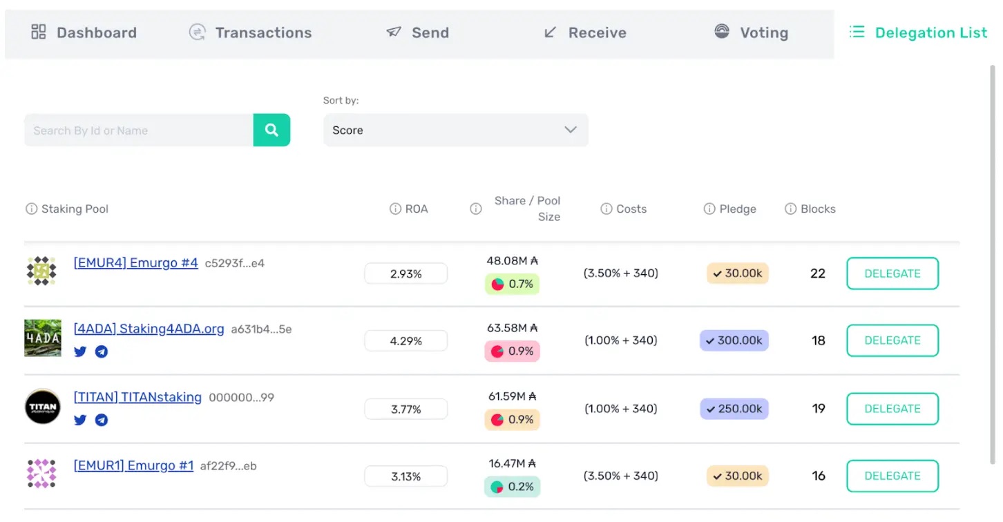 Yoroi wallet choose staking pool