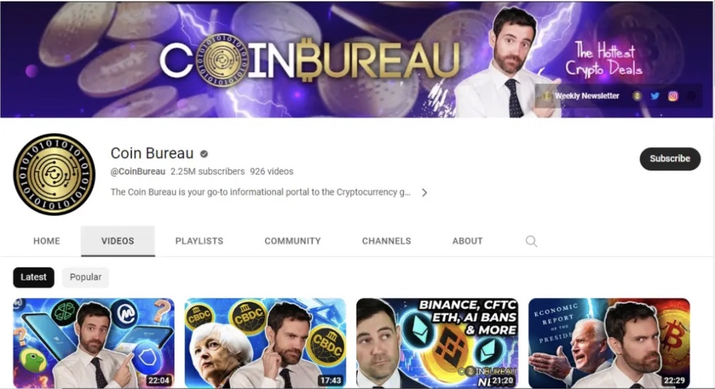 Coin Bureau YouTube channel