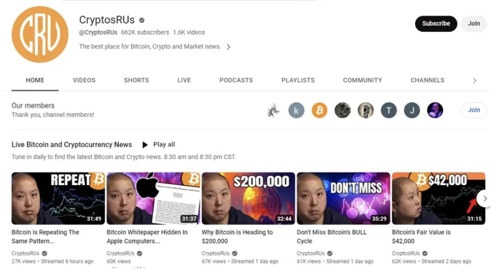 CryptosRUs YouTube