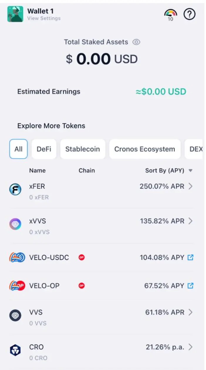 crypto.com DeFi wallet earn rewards