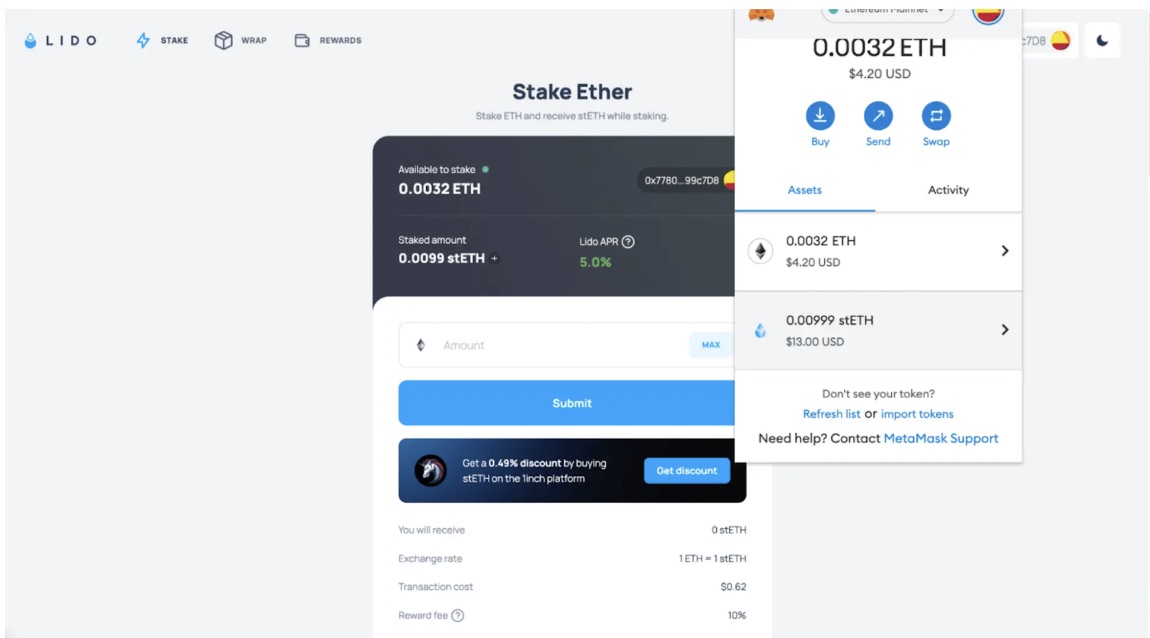 How to use liquid staking with Lido