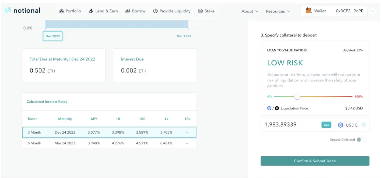 Notional Finance choose collateral