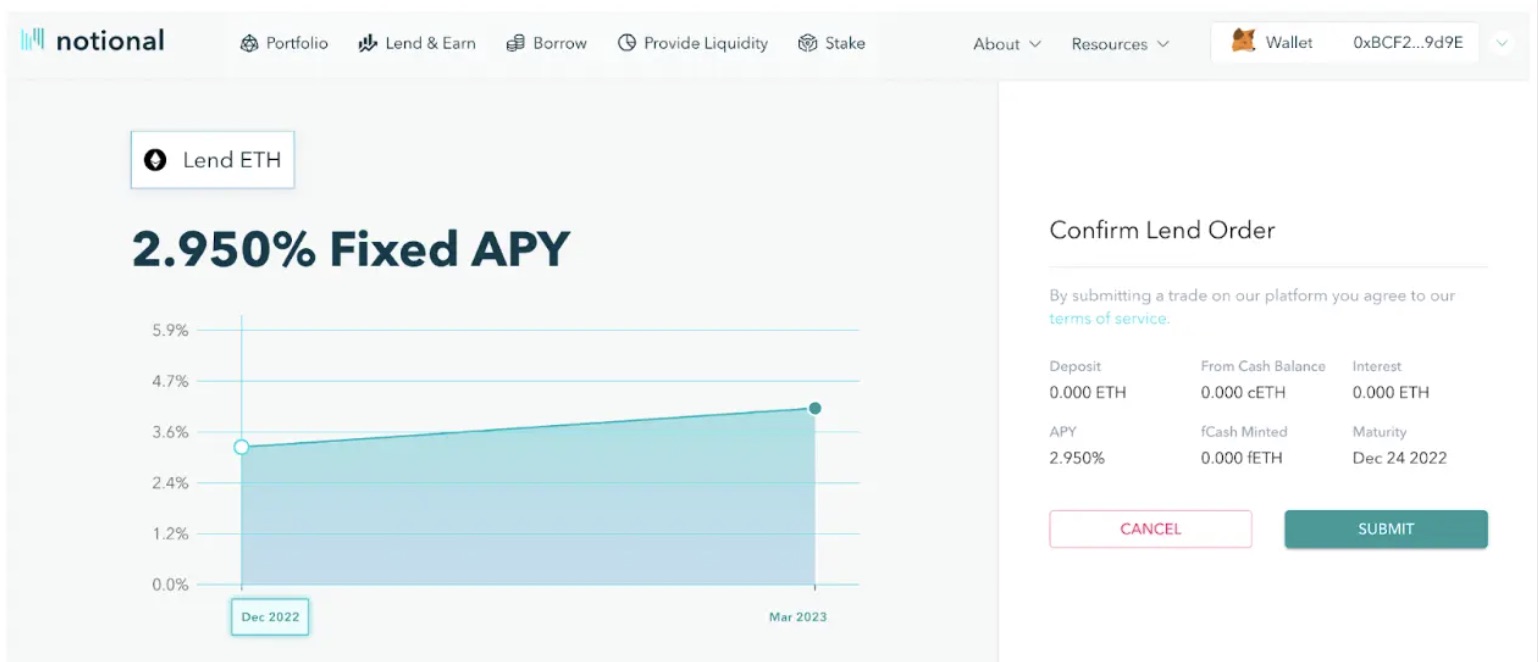 Notional Finance confirm lend order