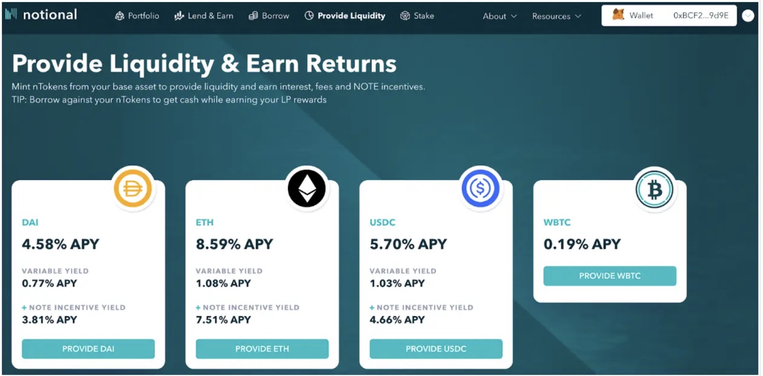 Notional Finance Liquidity