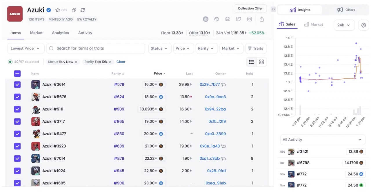 OpenSea Pro collection sweep