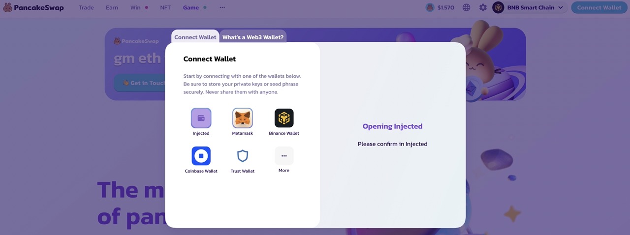 How to sign up for PancakeSwap