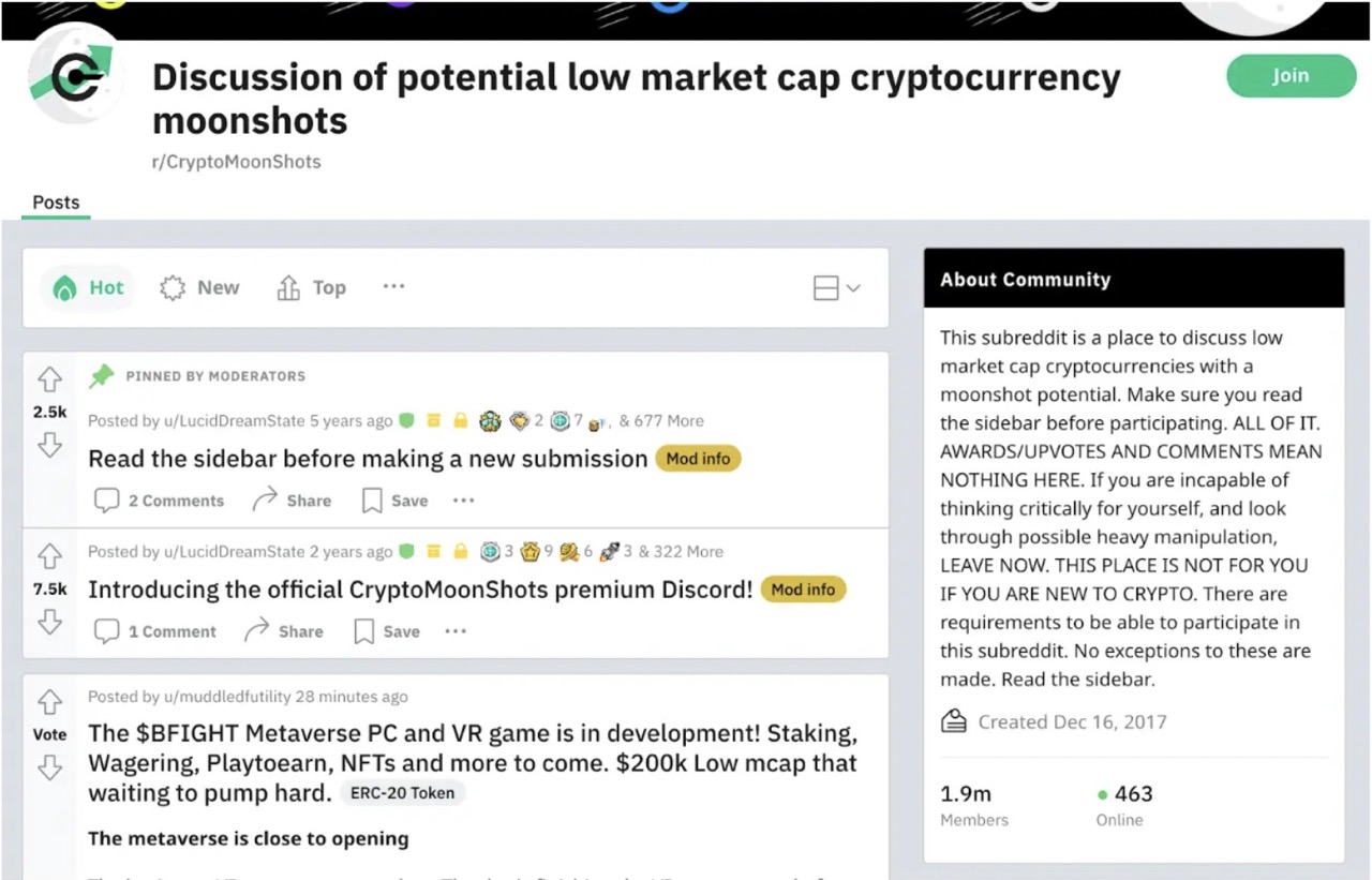 r/CryptoMoonShots subreddit