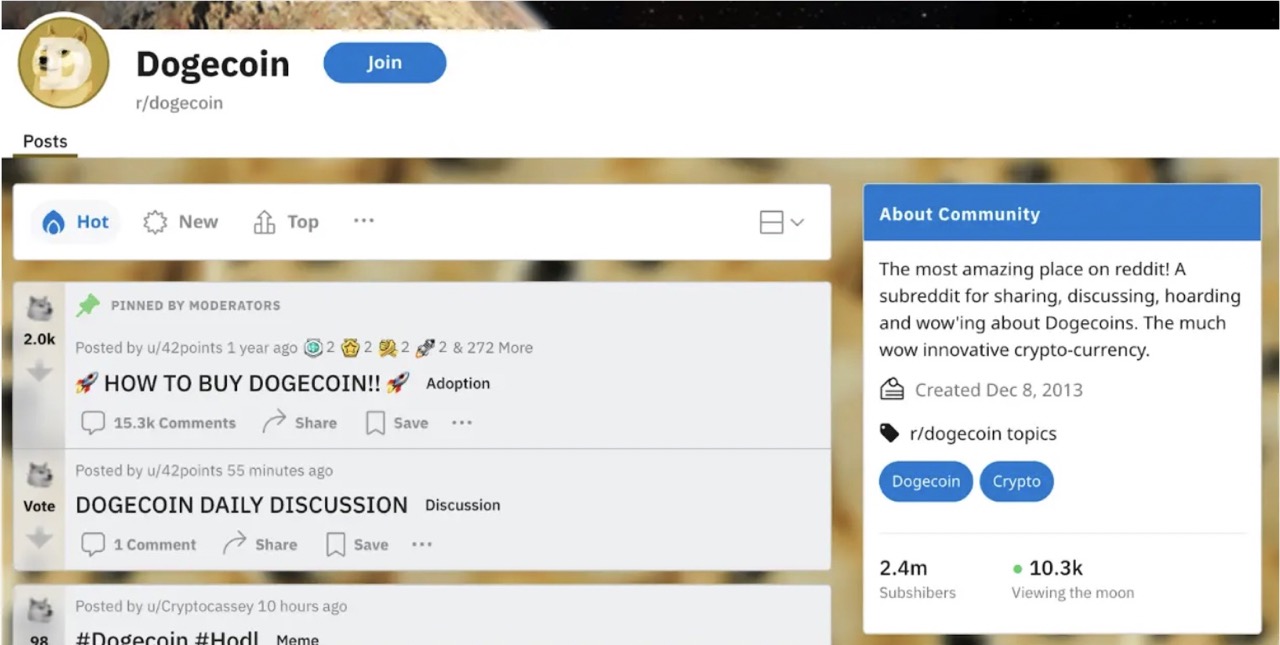 r/Dogecoin subreddit