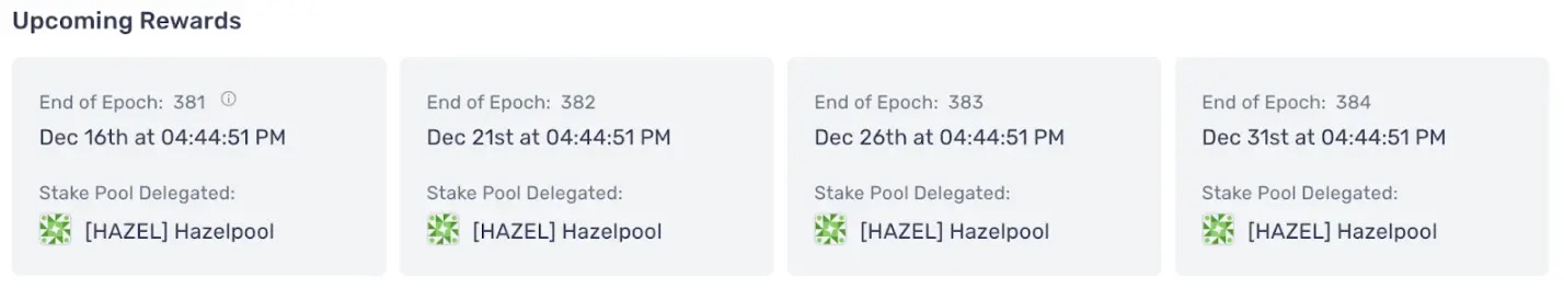 Yoroi Wallet ADA staking schedule