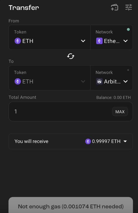 Bridge from Eth network to Arbitrum with Stargate