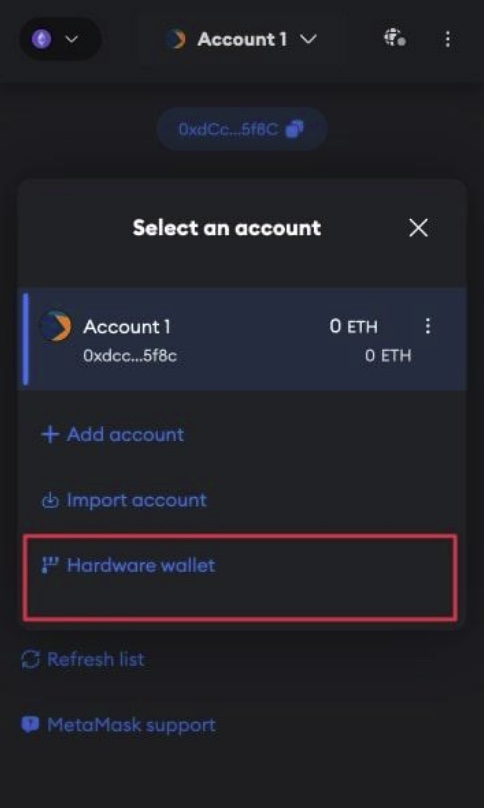 how to link MetaMask with Trezor
