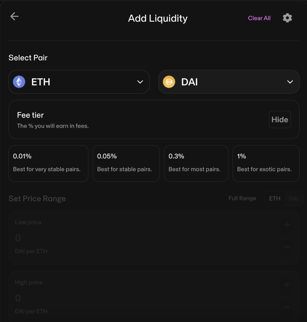 Uniswap crypto liquidity