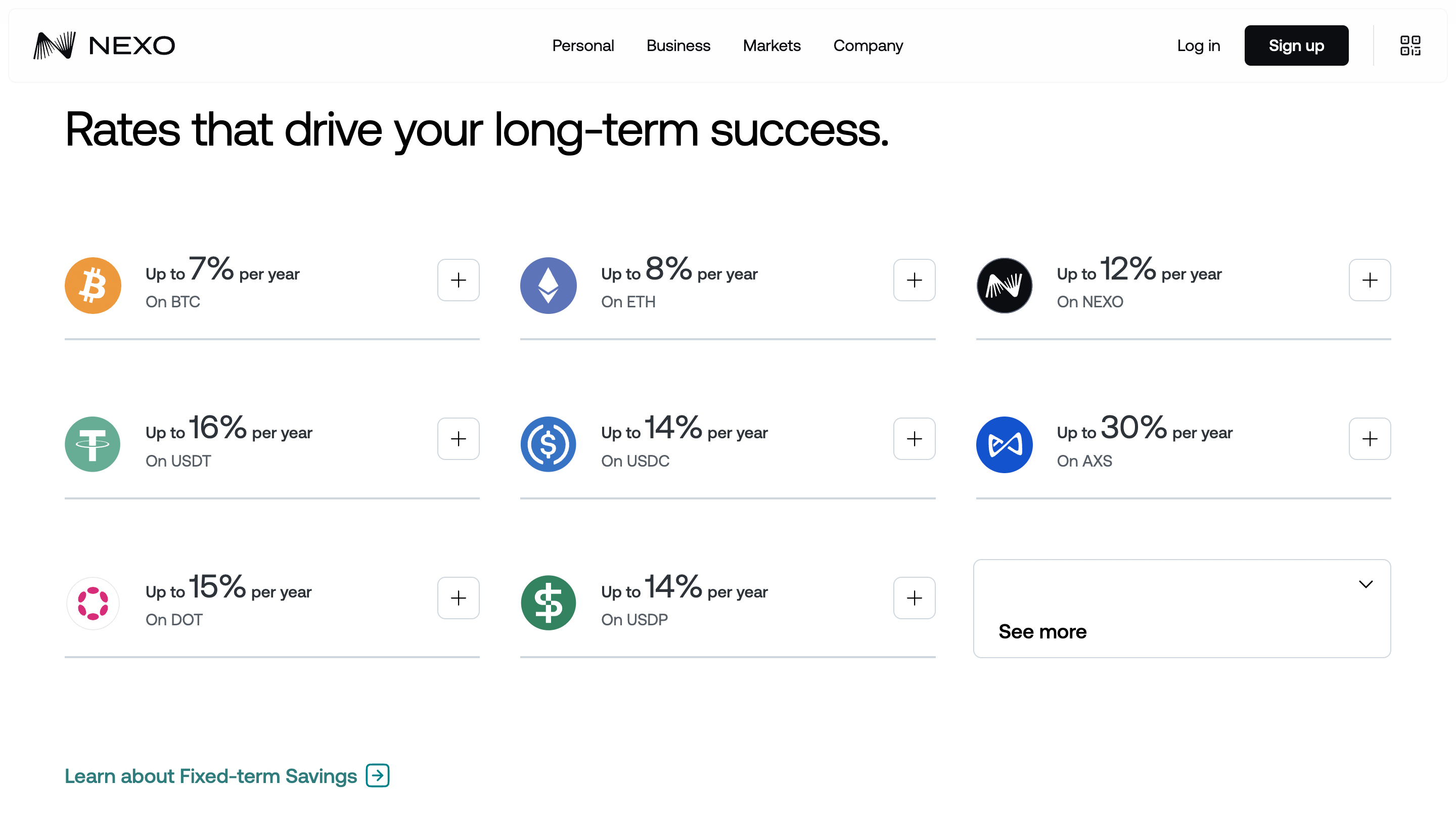 Nexo Earn Interest Rates