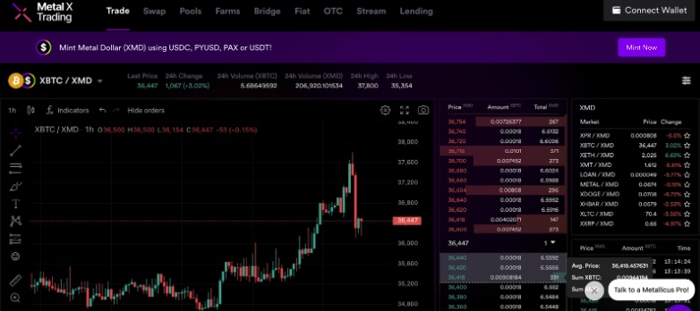 Metal X Decentralize Trading