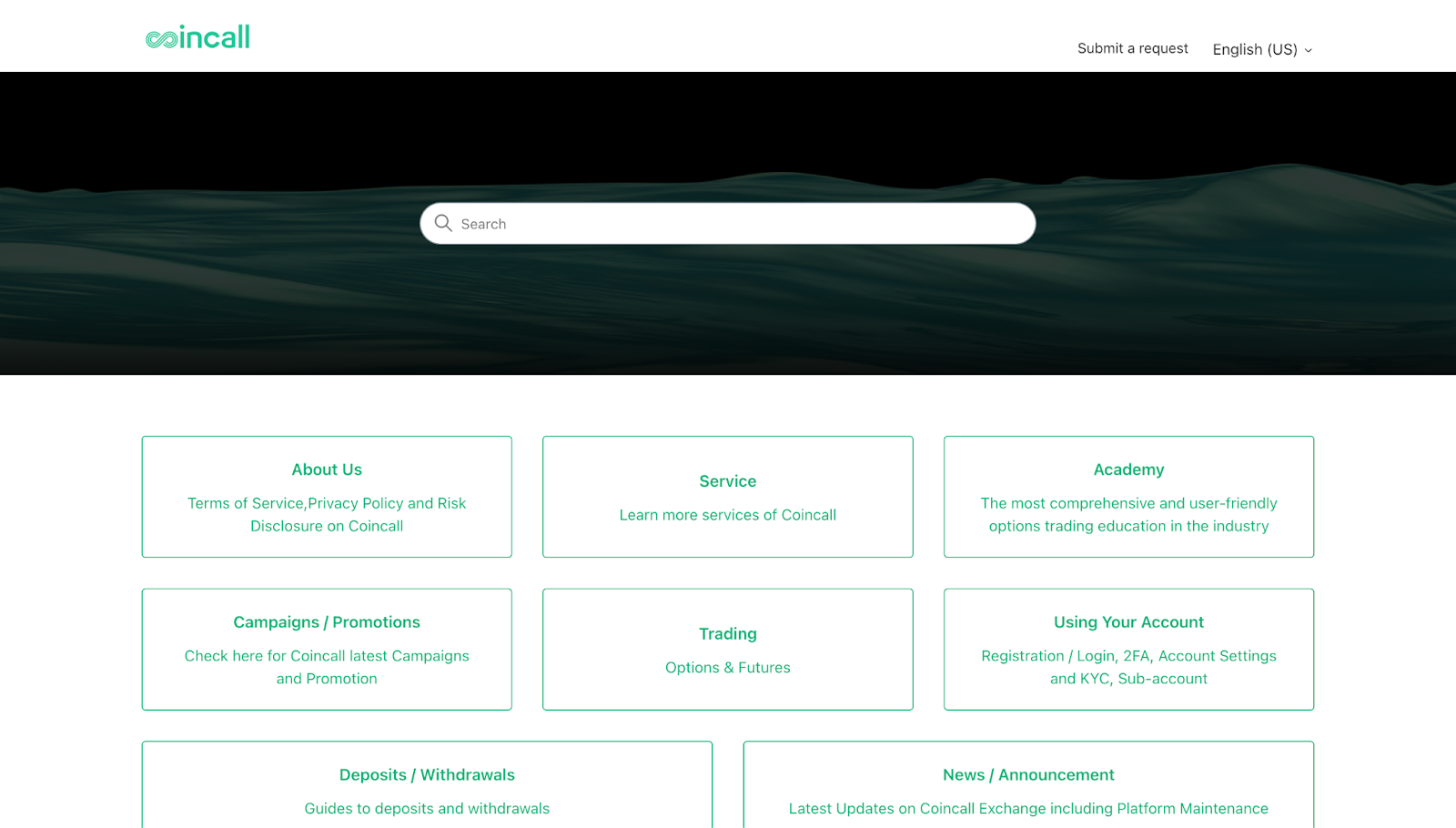 Coincall self-help section