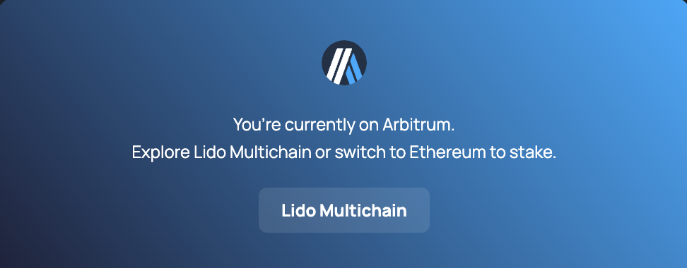 Switch network to ethereum on Lido