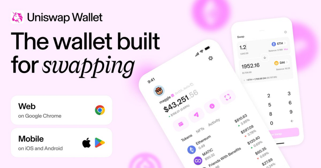 A Uniswap Wallet image, sourced from Uniswap's X page.