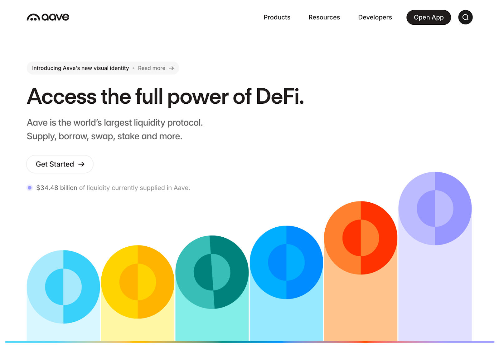 Aave Website Homescreen