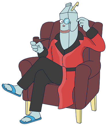 milk man in hugh red robe