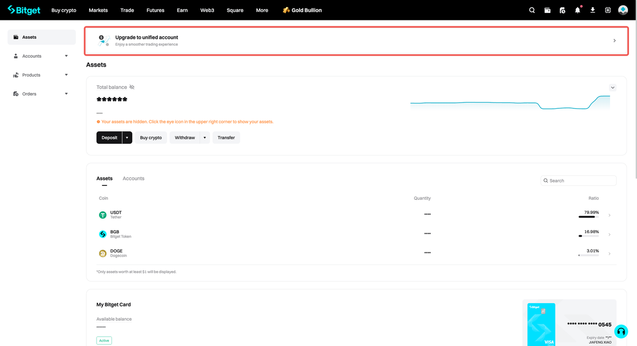 how to upgrade to a unified account on bitget