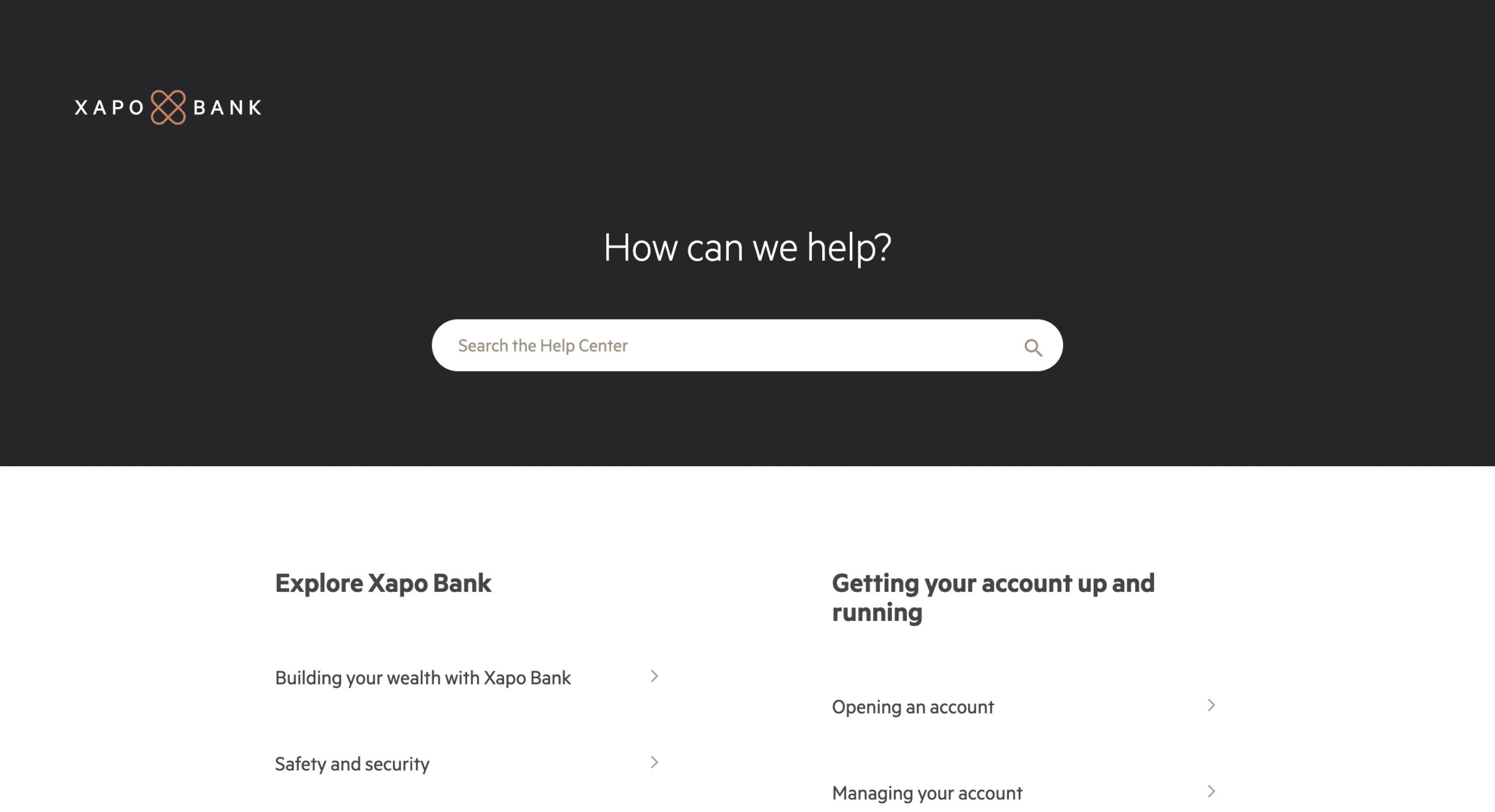 xapo help center page