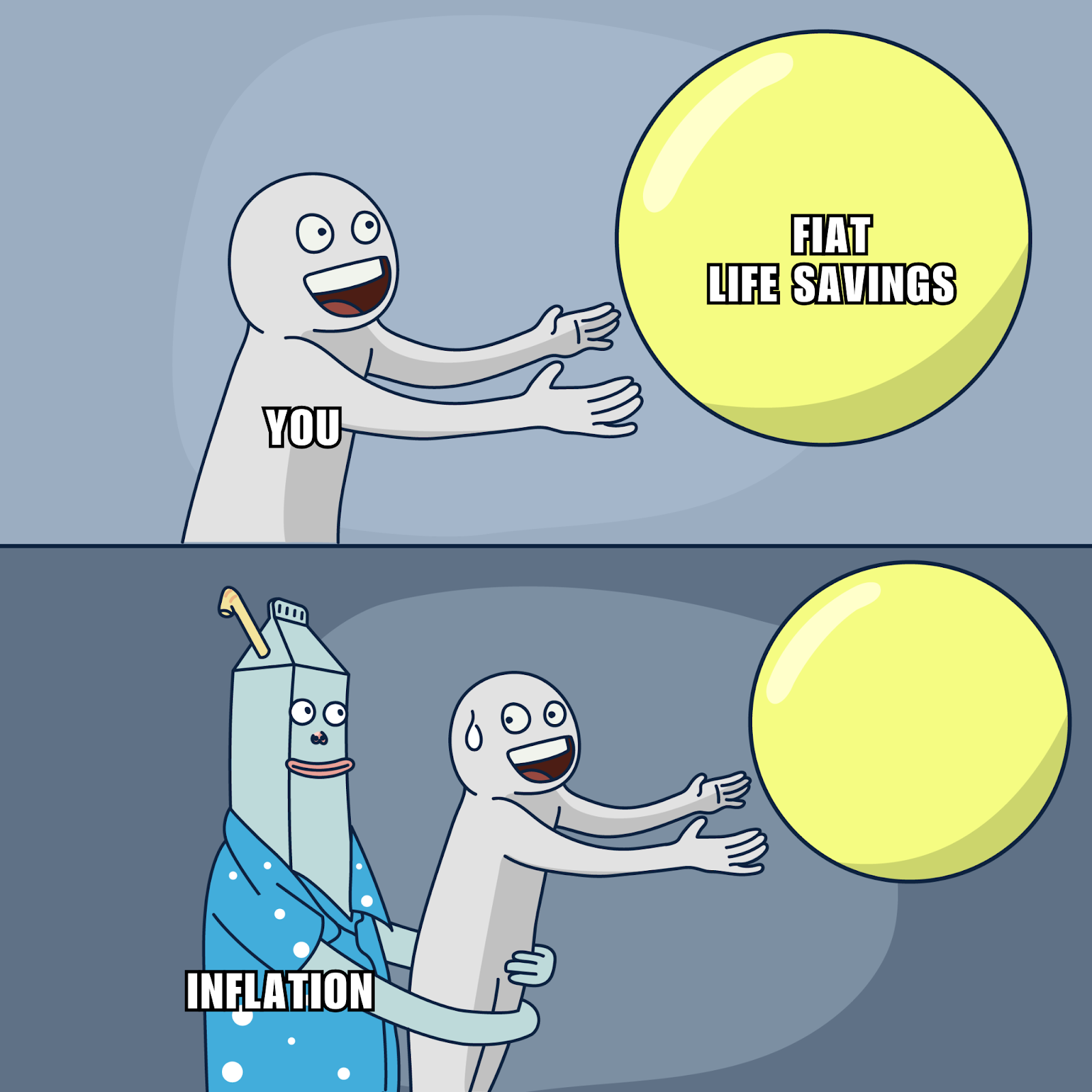 milk man meme about inflation and fiat savings