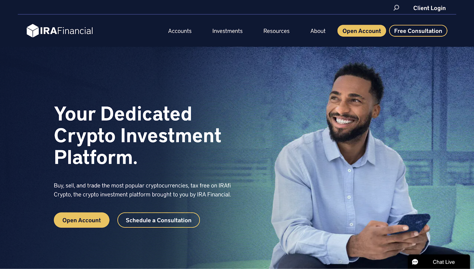 The IRAfi website home page.